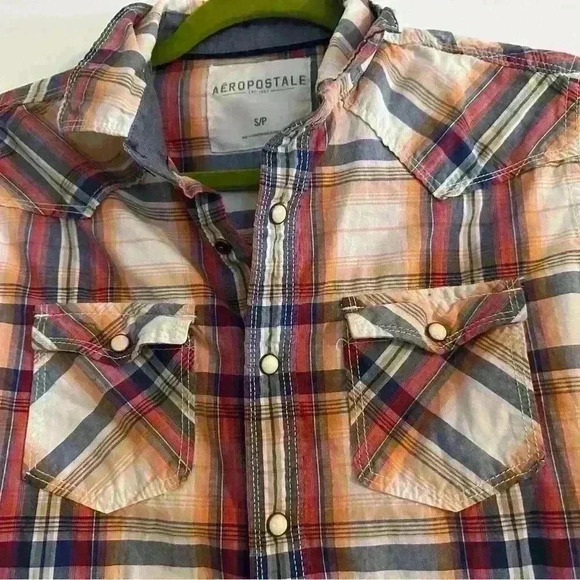 Aéropostale 90’s/ Y2K Grunge Bone Snap Women’s Small /petite Tartan Flannel. - Picture 2 of 7